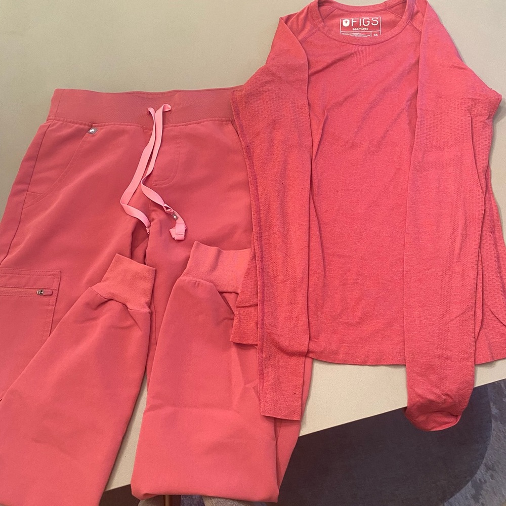 Figs joggers + under scrub